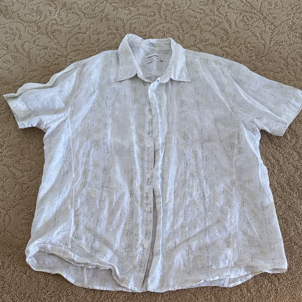 Calvin Klein button down linen shirt